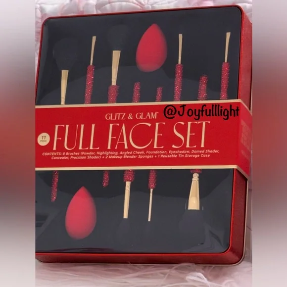 NEW Glitz & Glam red sparkle FULL FACE SET